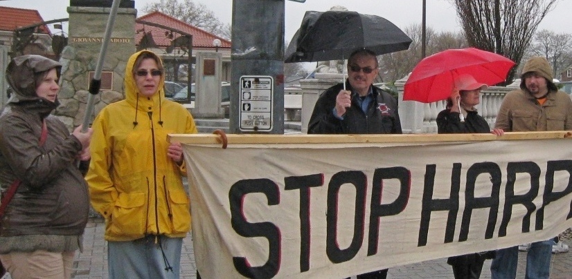 Laura Chesnik at Stop Harper rally in 2011
